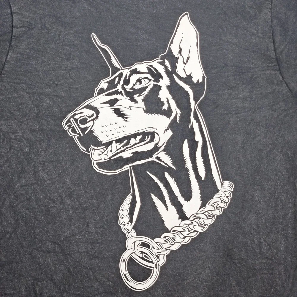 Death Row Records Doberman Dog Black Cotton Blend Men's Sweater Medium‎